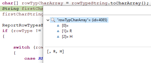 char of string with hidden character